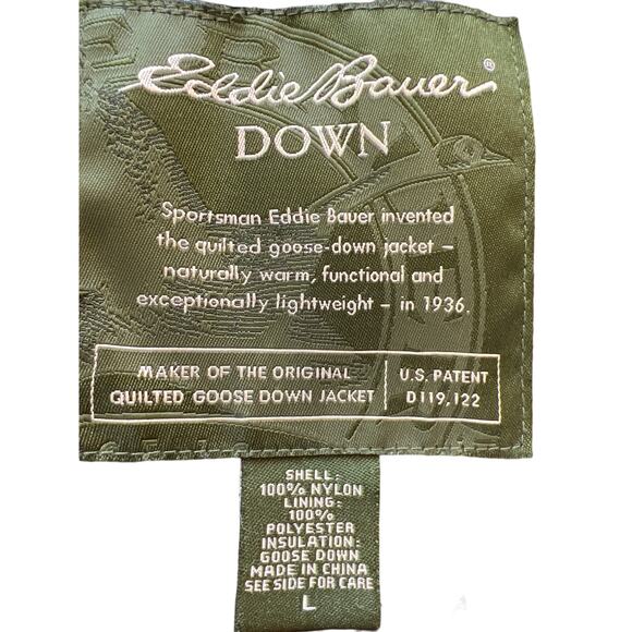 VTG Eddie Bauer black down vest L quality lightwt puffer - Picture 3 of 6